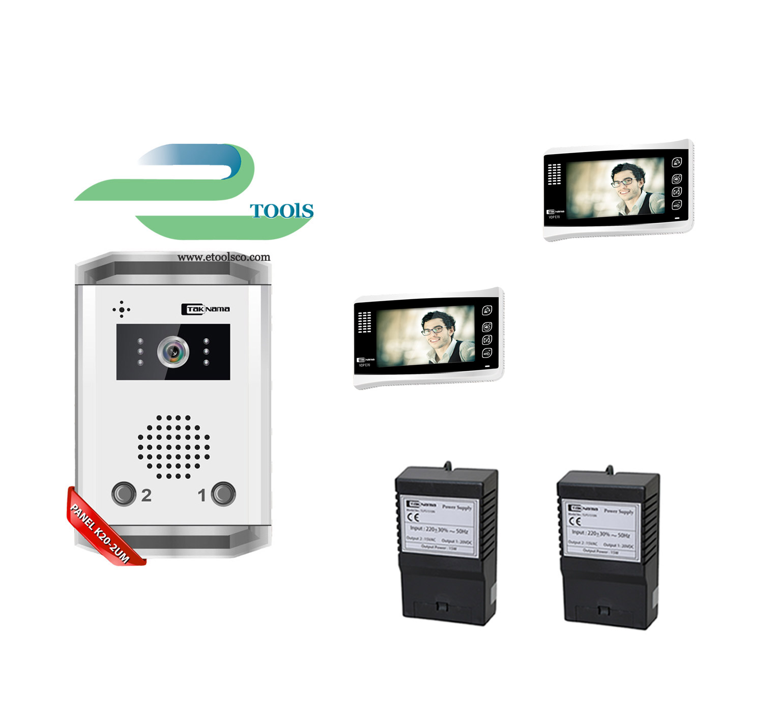 پکیج 2 واحدی آیفون تصویری تک نما E70